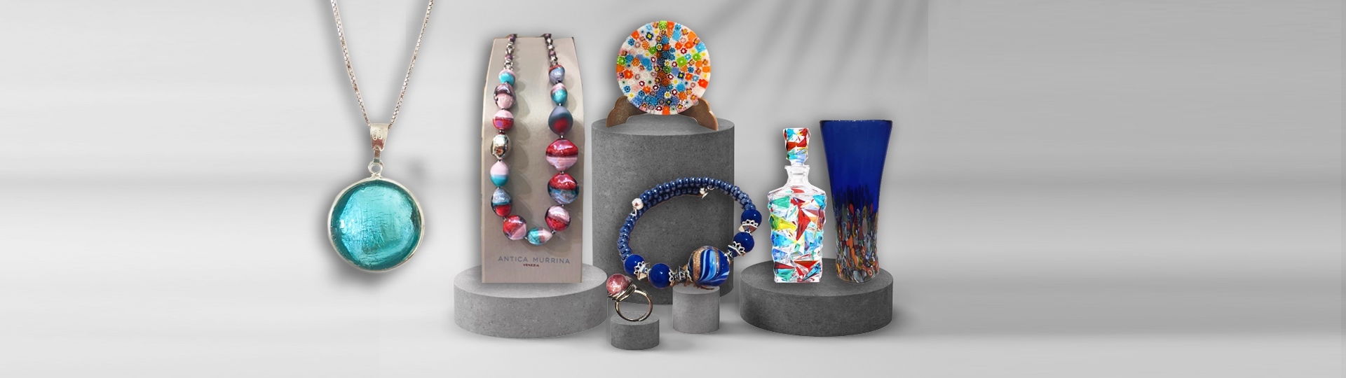 Original and colorful jewels and objects for your home in glass, made in Italy and completely handmad