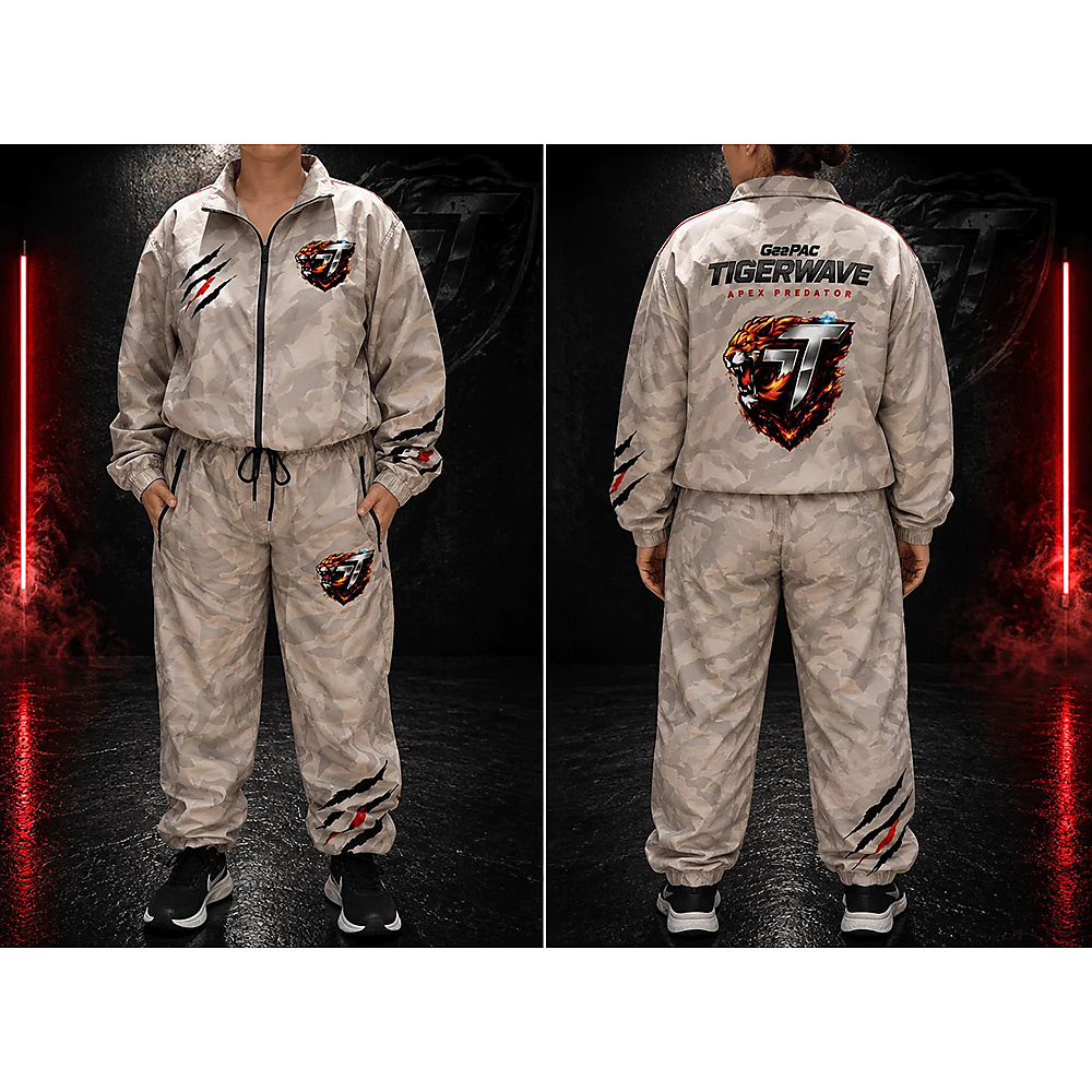 GeePAC TigerWave Apex Predator Women’s Windbreaker Tracksuit Set