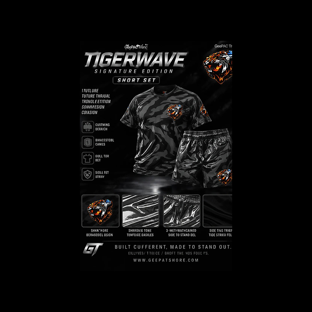GeePAC TigerWave Signature Edition 100% Cotton Short & Hoodie Sets