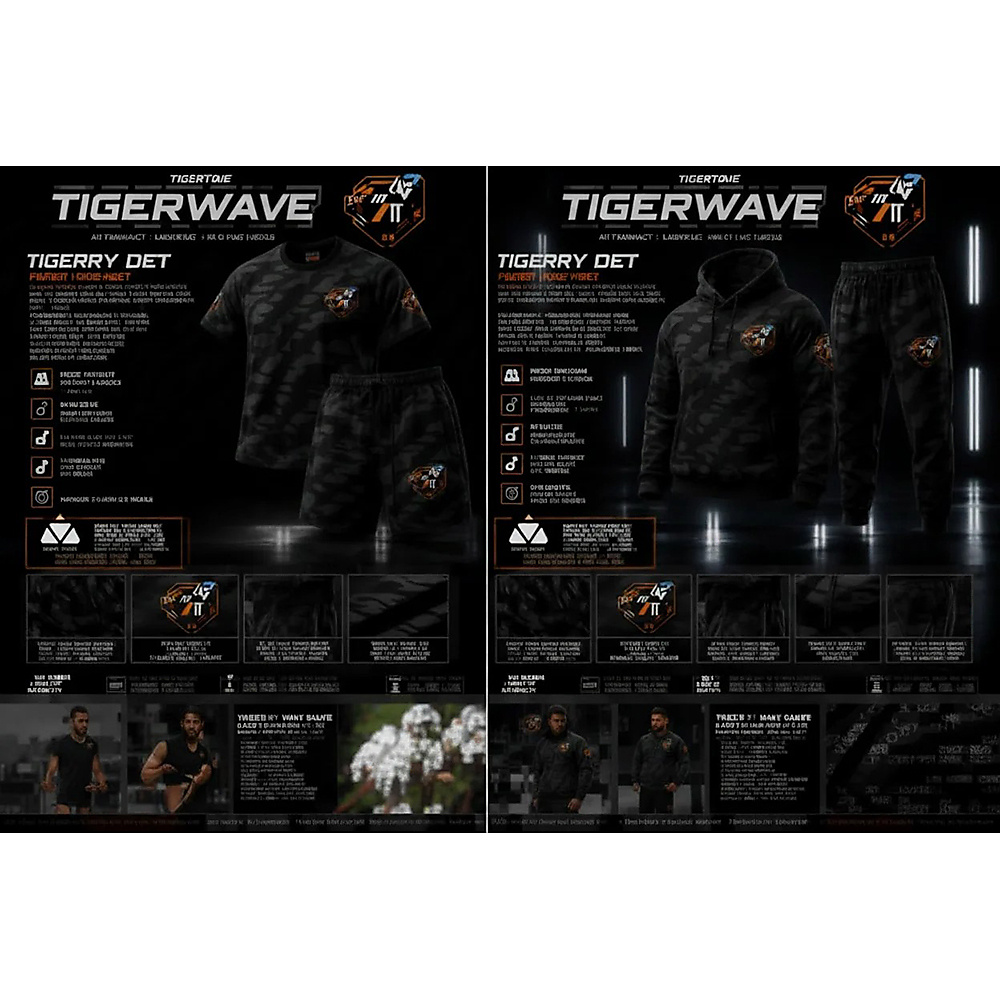 GeePAC TigerWave Signature Edition 100% Cotton Short & Hoodie Sets