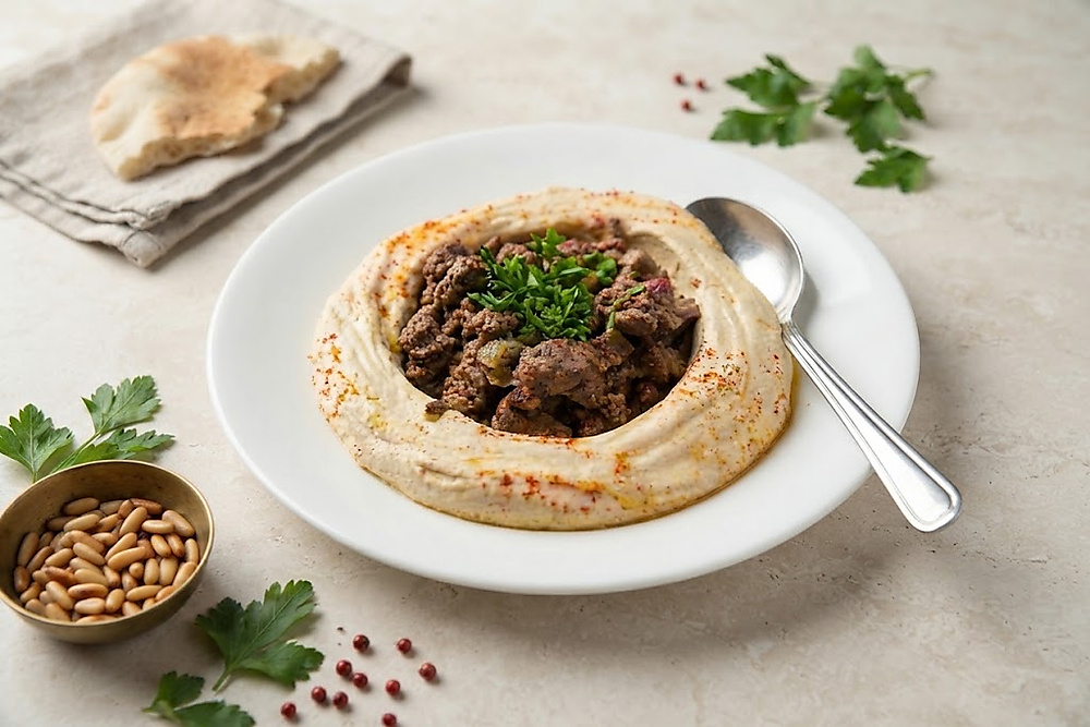 Beef on Hummus