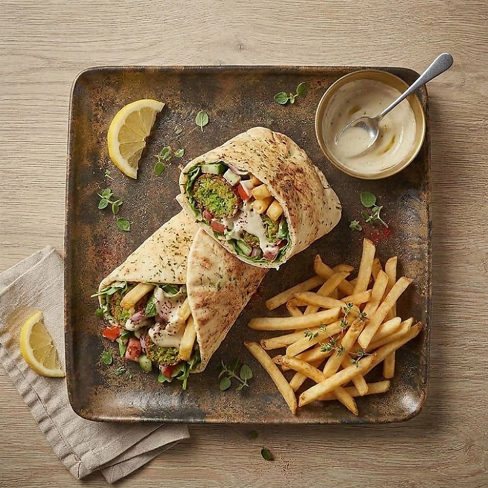 Falafel Sandwich + Fries On The SIde