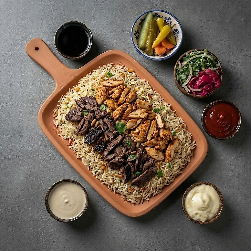 Mix shawarma platter (chicken &beef) shawrmma